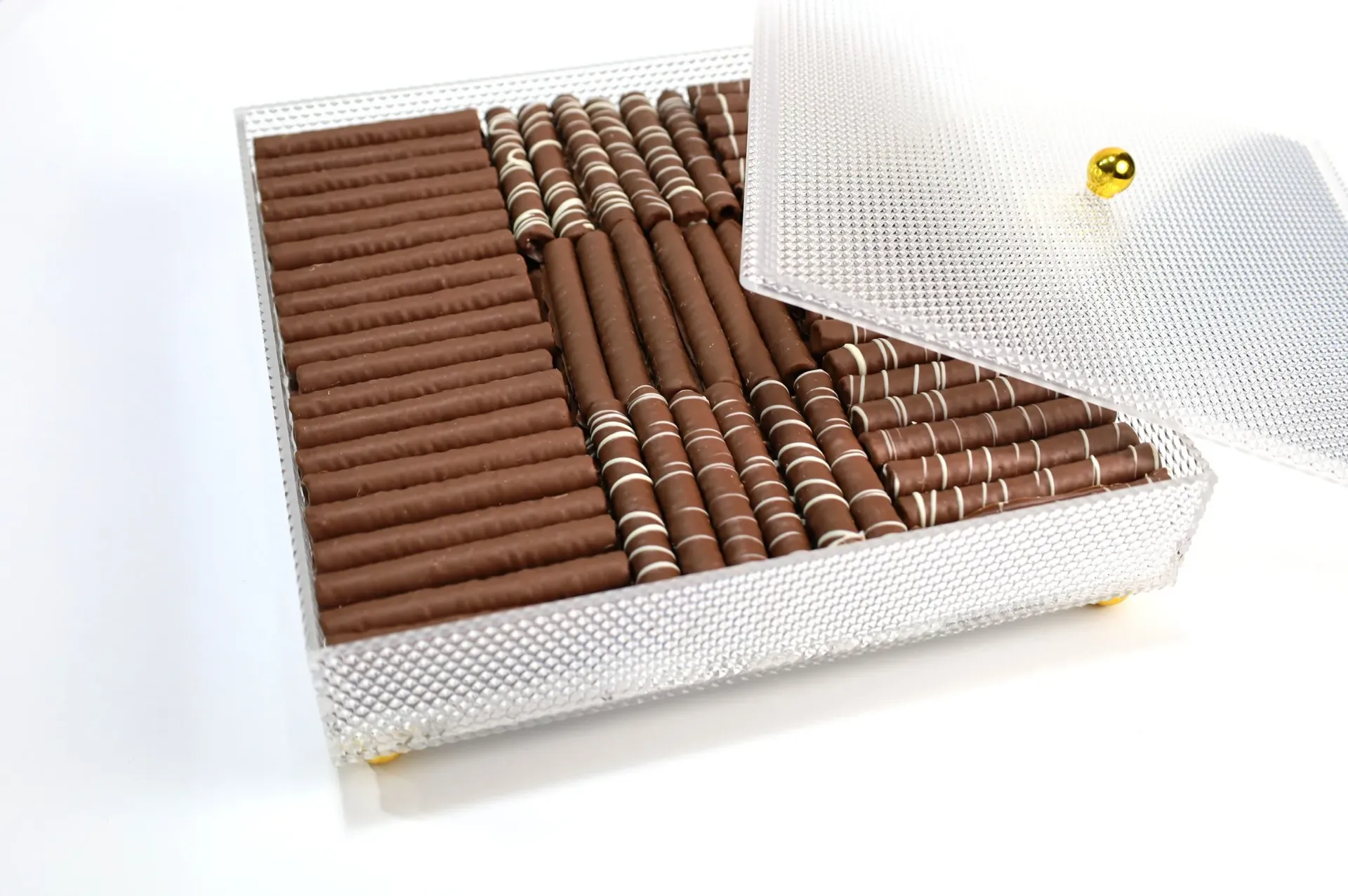 Belgian chocolate wafer box for luxury hospitality, 1.8 kg